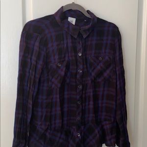 Cabi plaid flannel button down shirt